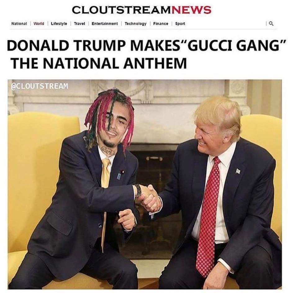 О чем поет Lil Pump в песне Gucci Gang